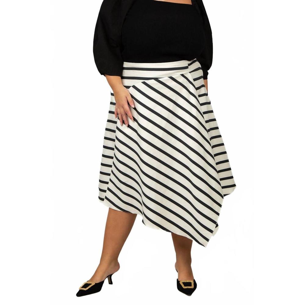 NEW TANYA TAYLOR lauryn asymmetrical skirt in black multi